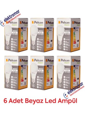Pelsan LED Ampul Gün Işığı 6'lı
