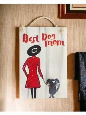 Kemique Best Dog Mom Duo Anneler Günü Pano Red Dress