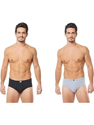 Tutku Erkek Slip Külot Gri 6'lı Paket (3 Siyah - 3 Gri)