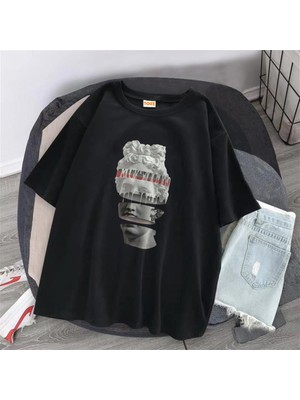 Touz Moda  Segmented Head Siyah  Oversize T-Shirt