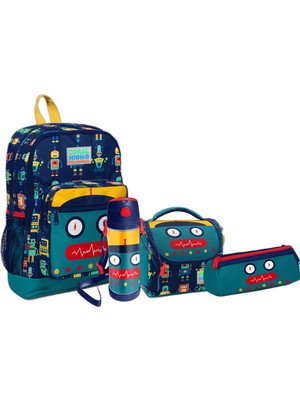 Coral High Kids 4'lü Çanta Seti (4 Bölmeli Çanta-Beslenme-Kalemlik-Matara)