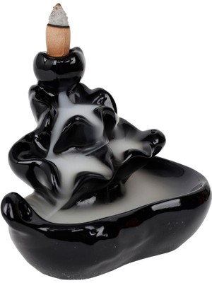 İyi Bi Fikir Geri Akışlı Seramik Şelale Tütsülük Oda Kokusu ve 10 Adet Ayurvedic Geri Akışlı Tütsü Seti Gül