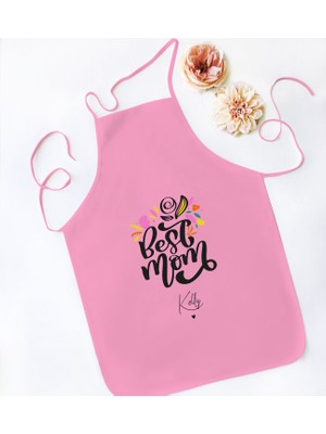 Bk Gift Kişiye Özel Isimli Anneler Günü Tasarımlı Pembe Mutfak Önlüğü, Aşçı Önlüğü, Şef Önlüğü, Anneye Hediye-16