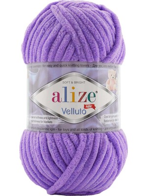 Alize Velluto Kadife El Örgü Ipi Renk Kodu:43-Lavanta