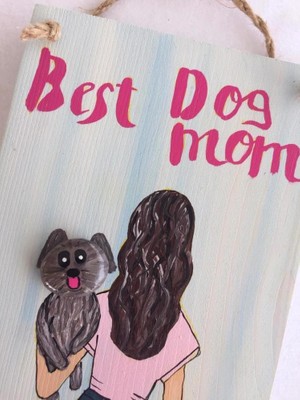 Kemique Best Dog Mom Duo Anneler Günü Pano Jeans