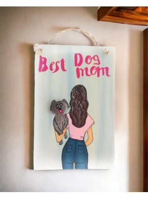 Kemique Best Dog Mom Duo Anneler Günü Pano Jeans