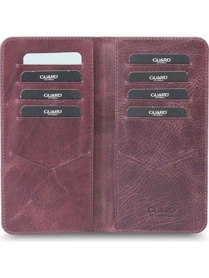 Guard Antik Bordo  Telefon Girişli El Portföyü Güvenle Kaliteye