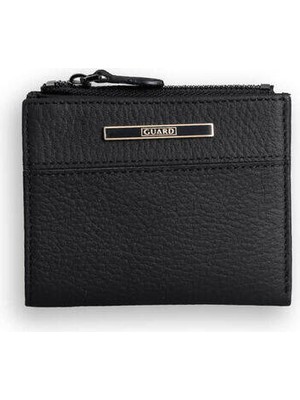 Guard Küçük Boy Siyah Bozuk Paralıklı Hakiki Deri Kadın Cüzdanı