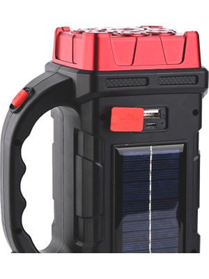 Gizzodo Powermaster HB-1678 Solarlı USB Çıkışlı Şarj Edilebilir 38 Watt Kamp Feneri