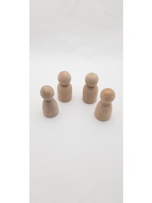 Be Beauty 2 Şer Çift (4 Adet) 7 cm Boyunda Iki Farklı Model Ahşap Piyon