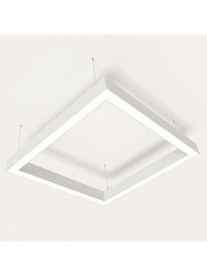 TekwaT Kare 100x100 Lineer Armatür (CRI>95) 3000 Kelvin Beyaz Kasa
