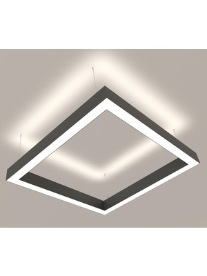 TekwaT Çift Yönlü Kare 100x100 Lineer Armatür (CRI>95) 5700 Kelvin Siyah Kasa