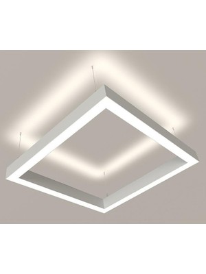 TekwaT Çift Yönlü Kare 100x100 Lineer Armatür (CRI>95) 4000 Kelvin Beyaz Kasa
