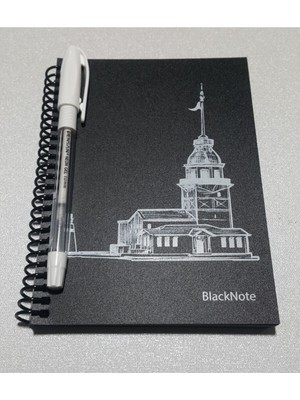 KİKA Kolektif Siyah Yapraklı Defter ve Jel Kalem
