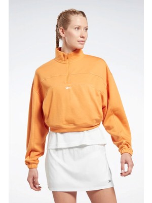 Reebok Wor Knit 1/4 Zip Mavi Kadın Sweatshirt