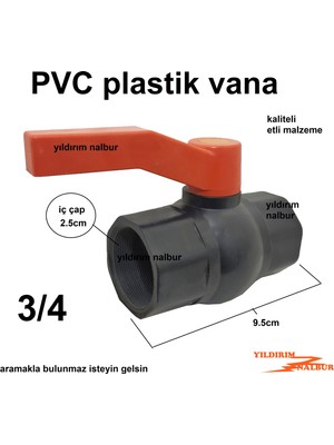 Yıldırım Nalbur 3/4 Plastik Küresel Vana Pvc Vana Üç Çeyrek