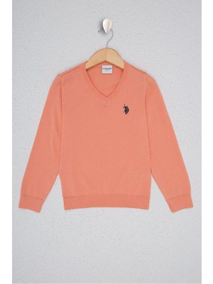 U.S. Polo Assn. Pembe Kız Çocuk Triko Kazak