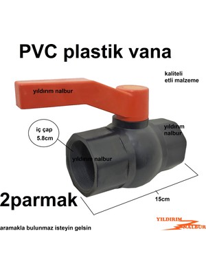 Yıldırım Nalbur 2p Plastik Küresel Vana Pvc Vana 2 Parmak Büyük Boy