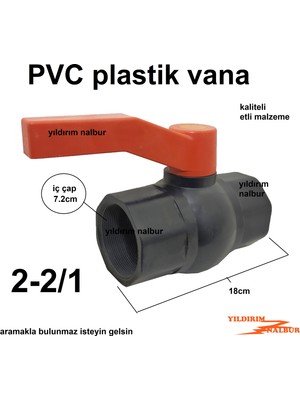 Yıldırım Nalbur 2-2/1 Plastik Küresel Vana Pvc Vana 2 Buçuk Parmak Büyük Boy