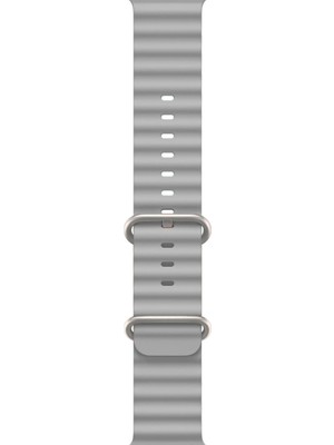 Quse Ocean Loop Silikon Kordon, Apple Watch Series SE/11/10/9/8/7/6/5/4/3 ile Uyumlu, 49mm/46mm/45mm/44mm, Gri