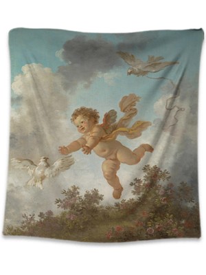 Hobimania Duvar Örtüsü Tapestry Jean-Honoré Fragonard The Progress Of Love Pursuing A Dove Duvar Dekorasyon