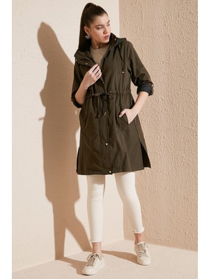 Lela Regular Fit Çıkarılabilir Kapüşonlu Ince Mevsimlik Mont Bayan Mont 497SEZEN