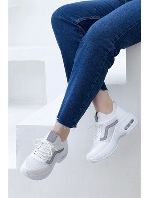 Konfores 1657 Anatomik Air Tabanlı Bayan Sneakers Ayakkabı - NKT01657-BEYAZ-40