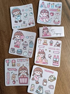 EyER Shoping Kawaii Kız Sticker Set