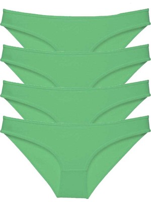Royaleks 4 adet Süper Eko Set Likralı Kadın Slip Külot Yeşil