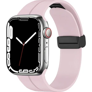 Apple Watch 42 mm Silikon Kordon Metal Mıknatıslı Toka Tasarımlı Şık Spor Pratik Kullanım