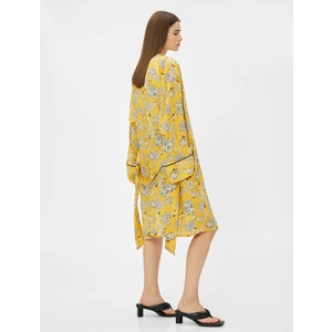 Kimono Midi Boy Kuşaklı Viskon