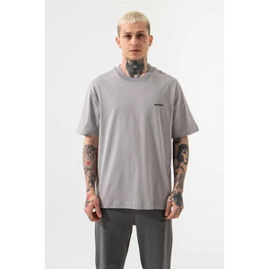 Relaxed Basıc Pamuklu T-Shırt Açık Gri