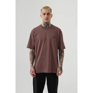 Relaxed Basıc Ince Pamuklu T-Shırt Mürdüm