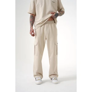 Relaxed Kargo Cepli Baggy Eşofman Açık Bej