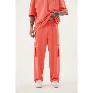 Oversıze Kargo Cepli Baggy Eşofman Pembe