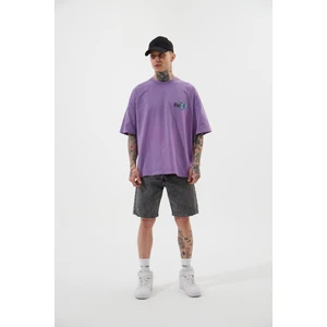 Loose Fıt Denim Bermuda Şort Antrasit