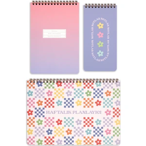 Matt Notebook 3’lü Spiralli Masaüstü Planlayıcı Set