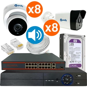 16 Kameralı Set Ip 4mp Sesli