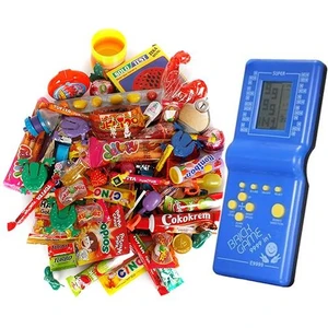 Nostaljik Lezzetler Sevgililer Günü Nostaljik  Kutusu Mavi Tetrisli Büyük Boy 80'ler 90'lar