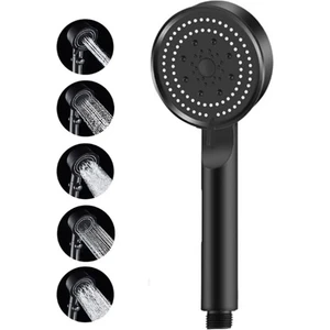 Yapı Kalite Turbo Fan 5 Fonksiyonlu Su Tasarruflu Duş Başlığı Turbo El Duşu Siyah