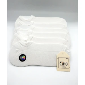 Ciho Socks Daily Kadın 6 Çift Pürüzsüz Beyaz Modal Soft Touch Penye Pamuk Görünmez Sneaker Patik Çorap