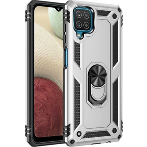 Samsung Galaxy M12 Kılıf Ultra Koruyan Yüzüklü Tank Stand Olan Mıknatıslı Voyotank
