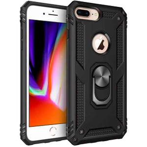 Apple iPhone 6 Plus Kılıf Ultra Koruyan Yüzüklü Tank Stand Olan Mıknatıslı Voyotank