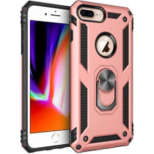 Apple iPhone 6 Plus Kılıf Ultra Koruyan Yüzüklü Tank Stand Olan Mıknatıslı Voyotank
