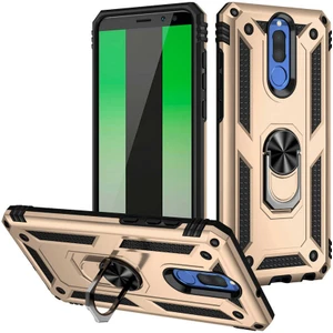 Huawei Mate 10 Lite Kılıf Ultra Koruyan Yüzüklü Tank Stand Olan Mıknatıslı Voyotank