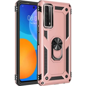 Huawei P Smart 2021 Kılıf Ultra Koruyan Yüzüklü Tank Stand Olan Mıknatıslı Voyotank