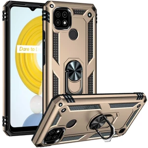 Realme C21 Kılıf Ultra Koruyan Yüzüklü Tank Stand Olan Mıknatıslı Voyotank