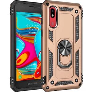 Samsung Galaxy A2 Core Kılıf Ultra Koruyan Yüzüklü Tank Stand Olan Mıknatıslı Voyotank