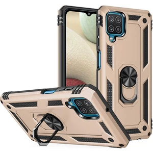 Samsung Galaxy A12 Kılıf Ultra Koruyan Yüzüklü Tank Stand Olan Mıknatıslı Voyotank