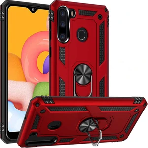 Samsung Galaxy A21 Kılıf Ultra Koruyan Yüzüklü Tank Stand Olan Mıknatıslı Voyotank